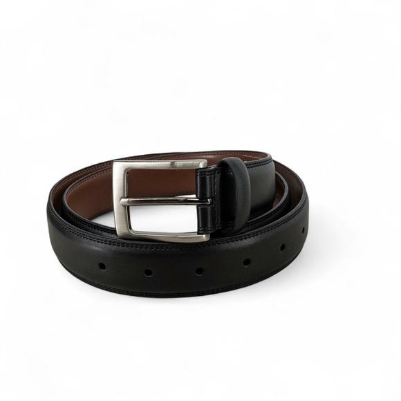 Perry Ellis Portfolio Men's Bonded Leather Dress Belt Black Medium 34-36 - Picture 1 of 2